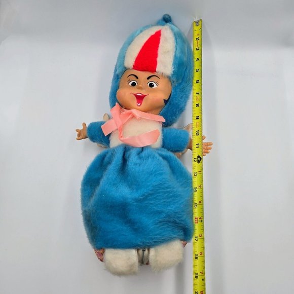 Union Gas Genie Mascot Plush Doll Light Blue Pajama Bag Vintage Pixie Wings Rubb - Picture 11 of 12